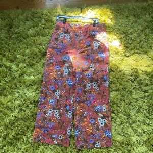 High Waist Wide Leg Floral Pants